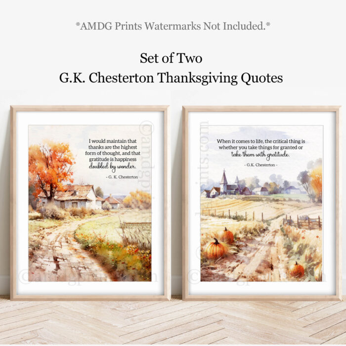 TH1617 Set of 2 Thanksgiving Chesterton Quotes