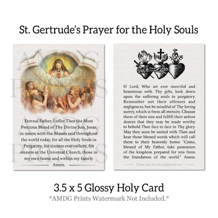 Prayer of St Gertrude Holy Card