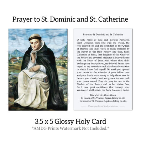 Prayer to St. Dominic Holy Card